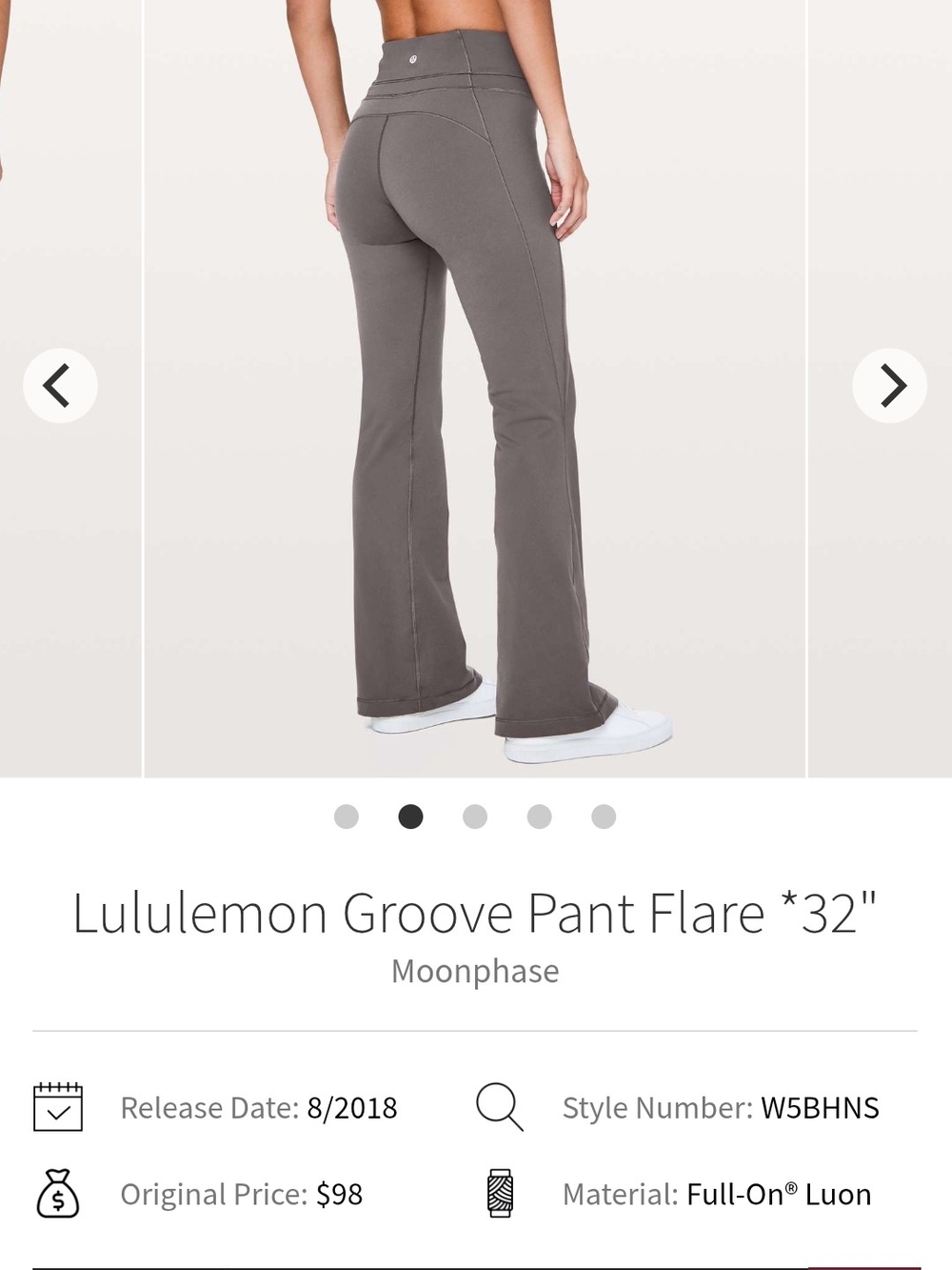 lululemon athletica Groove Flare Pant in Moonphase- 32" Inseam